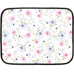 Floral Pink Blue Fleece Blanket (mini)