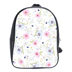 Floral Pink Blue School Bag (large)