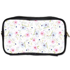 Floral Pink Blue Toiletries Bag (one Side)