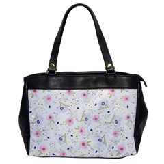 Floral Pink Blue Oversize Office Handbag by HermanTelo