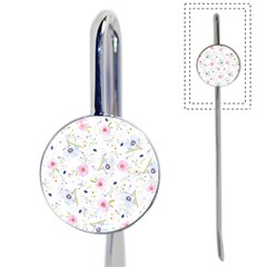 Floral Pink Blue Book Mark