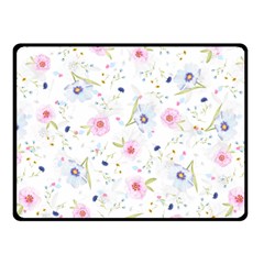 Floral Pink Blue Fleece Blanket (small)