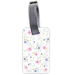 Floral Pink Blue Luggage Tag (one Side) by HermanTelo