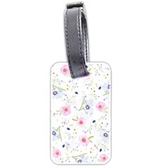 Floral Pink Blue Luggage Tag (two Sides)