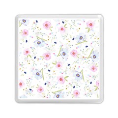 Floral Pink Blue Memory Card Reader (square)