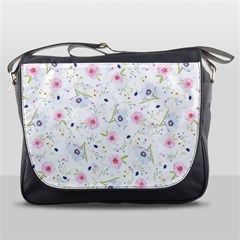 Floral Pink Blue Messenger Bag