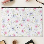 Floral Pink Blue Cosmetic Bag (XXXL) Back