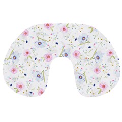 Floral Pink Blue Travel Neck Pillow