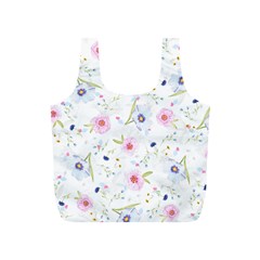 Floral Pink Blue Full Print Recycle Bag (s) by HermanTelo