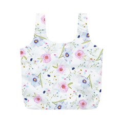 Floral Pink Blue Full Print Recycle Bag (m)