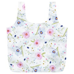 Floral Pink Blue Full Print Recycle Bag (xl)