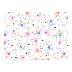 Floral Pink Blue Double Sided Flano Blanket (mini) 