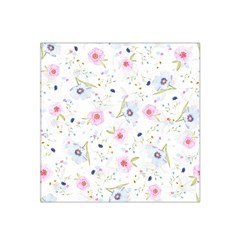 Floral Pink Blue Satin Bandana Scarf