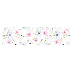 Floral Pink Blue Satin Scarf (oblong) by HermanTelo