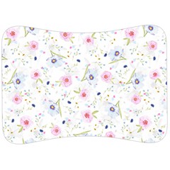 Floral Pink Blue Velour Seat Head Rest Cushion by HermanTelo