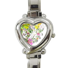 Flowers Floral Heart Italian Charm Watch by HermanTelo