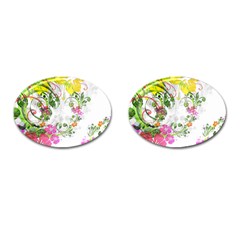 Flowers Floral Cufflinks (oval)