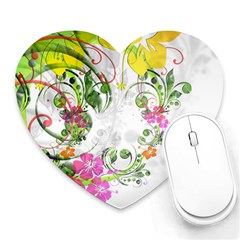 Flowers Floral Heart Mousepads