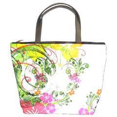 Flowers Floral Bucket Bag