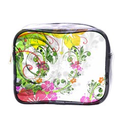 Flowers Floral Mini Toiletries Bag (one Side)