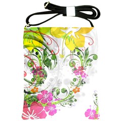 Flowers Floral Shoulder Sling Bag by HermanTelo