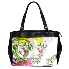 Flowers Floral Oversize Office Handbag (2 Sides)