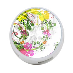 Flowers Floral 4-port Usb Hub (two Sides)