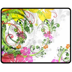 Flowers Floral Fleece Blanket (medium) 