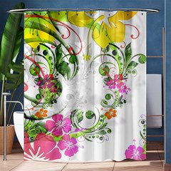 Flowers Floral Shower Curtain 60  X 72  (medium) 