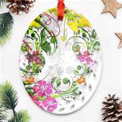 Flowers Floral Oval Filigree Ornament (two Sides)