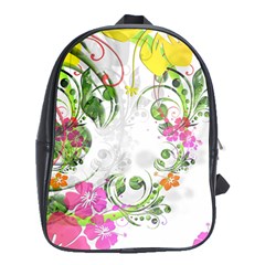 Flowers Floral School Bag (xl)