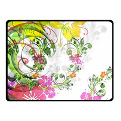 Flowers Floral Double Sided Fleece Blanket (small) 