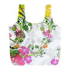 Flowers Floral Full Print Recycle Bag (l)