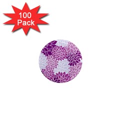 Floral Purple 1  Mini Magnets (100 Pack)  by HermanTelo