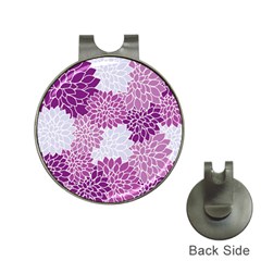 Floral Purple Hat Clips With Golf Markers