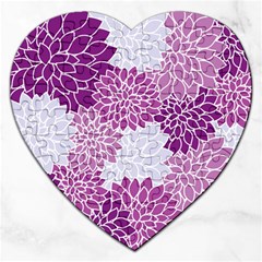 Floral Purple Jigsaw Puzzle (heart) by HermanTelo