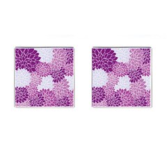 Floral Purple Cufflinks (square)