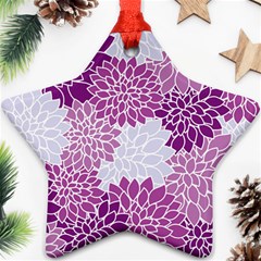 Floral Purple Star Ornament (two Sides)