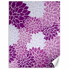 Floral Purple Canvas 12  X 16 