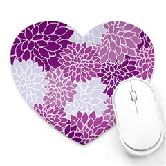 Floral Purple Heart Mousepads by HermanTelo