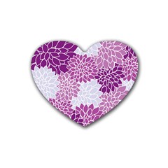 Floral Purple Heart Coaster (4 Pack)  by HermanTelo