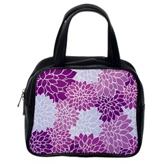 Floral Purple Classic Handbag (one Side)