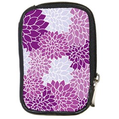 Floral Purple Compact Camera Leather Case