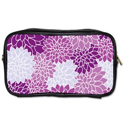 Floral Purple Toiletries Bag (two Sides)