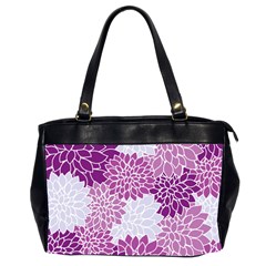 Floral Purple Oversize Office Handbag (2 Sides) by HermanTelo