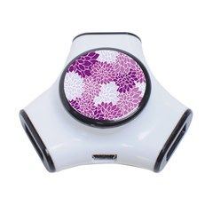 Floral Purple 3-port Usb Hub