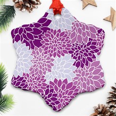 Floral Purple Snowflake Ornament (two Sides)