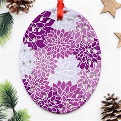 Floral Purple Oval Filigree Ornament (two Sides)