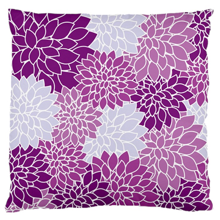 Floral Purple Large Cushion Case (One Side)