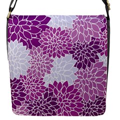 Floral Purple Flap Closure Messenger Bag (s)